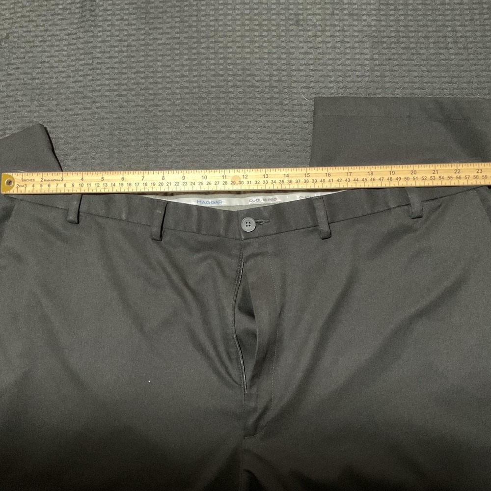 Lot of 2 Haggar Cool 18 Pro Dress Pants Mens 48x30 Black Classic Fit Flat Front - Picture 6 of 9